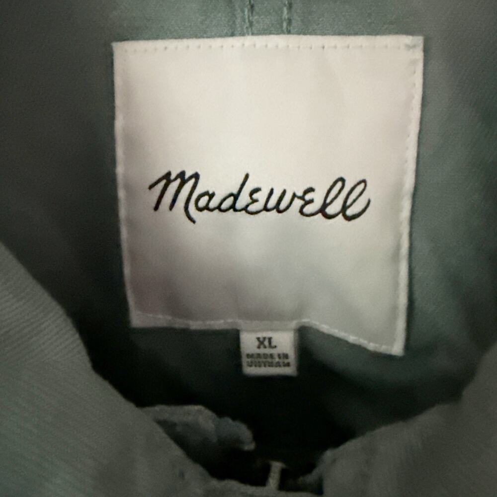 MADEWELL | Cropped Cargo Jacket Blue Chore Coat Faded River Zip Snap | Size XL - Picture 5 of 8